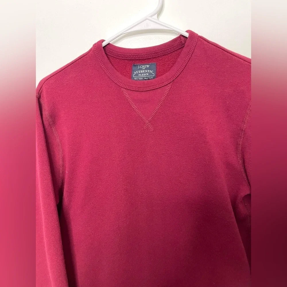 Red J.Crew crewneck, authentic fleece size extra small